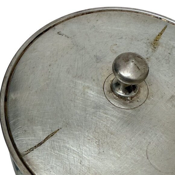 BANANA REPUBLIC Round Metal Box w/ Lid Trinket Box Silvertone - Picture 6 of 11